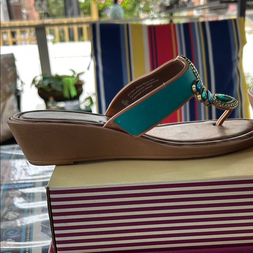Teal Gemstone Sandals from Montego Bay Club - Picture 3 of 3